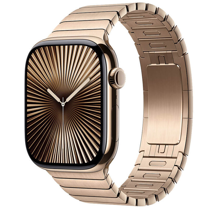 Apple Watch Series 10, 42 мм, корпус из алюминия цвета Золотой, ремешок Milanese, цвет золотой