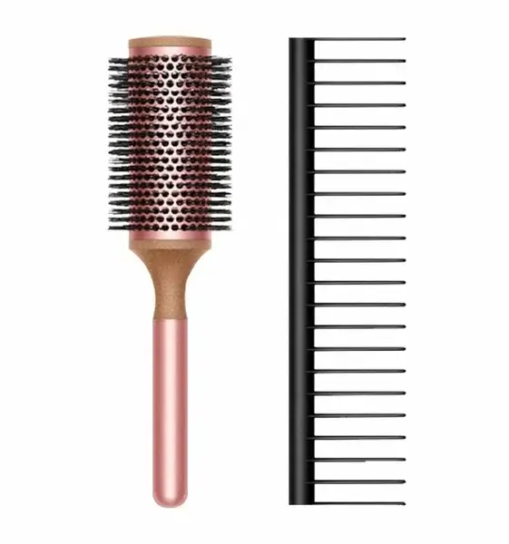 Расчёски Dyson Round Brush, Pale Rose + Detangling Comb