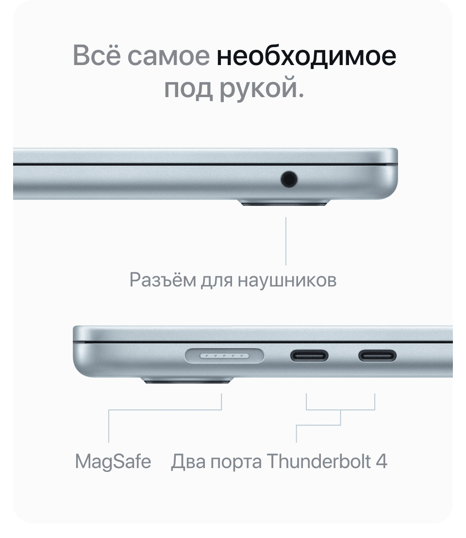 Apple MacBook Air 13" (M3, 2024), 8 Гб/256 Гб, Серебро - 20