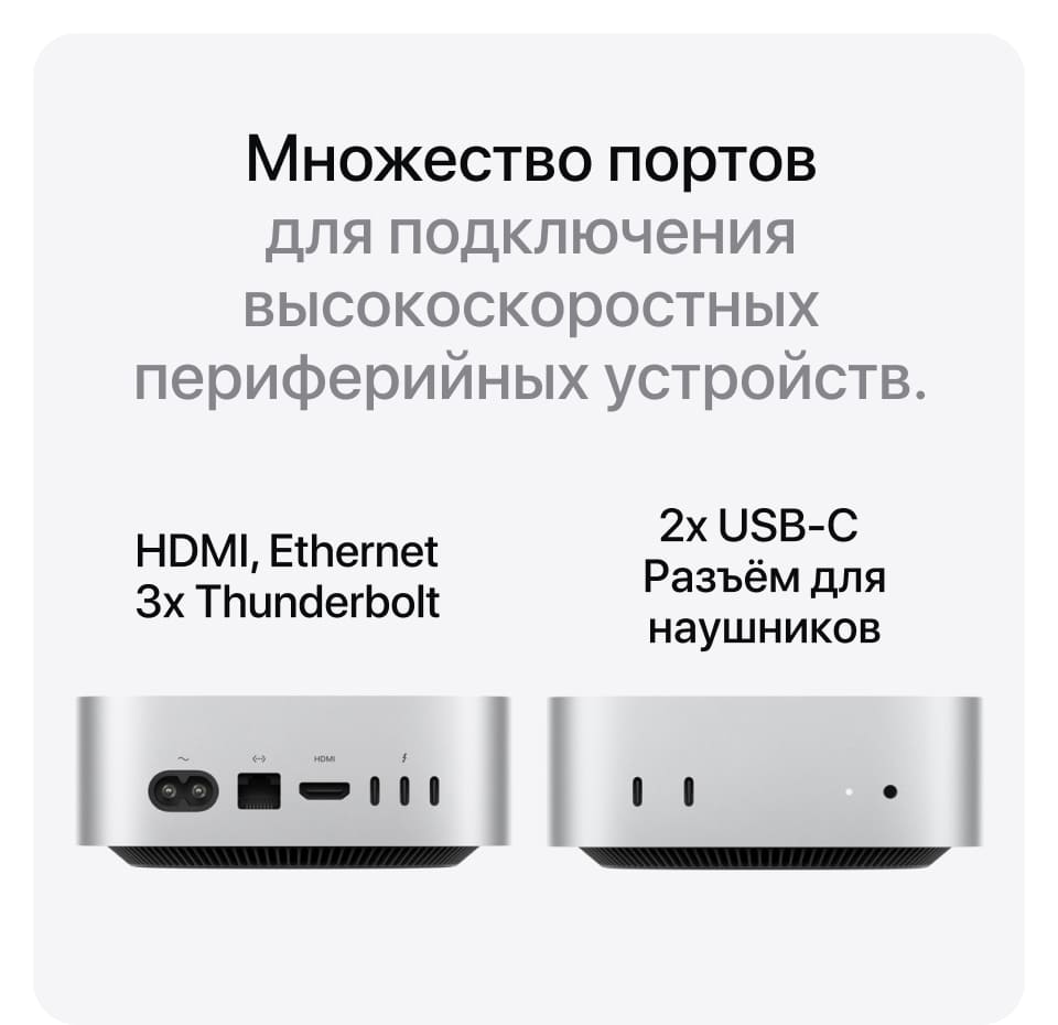 Apple Mac mini (2024), M4, 10 CPU/10 GPU, 16 Гб/512 Гб - 14