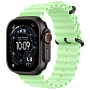 Apple Watch Ultra 3, 49 мм, корпус из титана цвета Чёрный (Black Titanium), ремешок Ocean, цвет неоновый зелёный