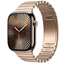 Apple Watch Series 11, 46 мм, корпус из титана цвета Золотой (Desert Titanium), ремешок Стальной, цвет золотой (desert titanium)