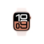 Apple Watch Series 10, 46 мм, корпус из алюминия цвета Розовое золото, ремешок спортивный, цвет румянец, M/L
