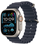 Apple Watch Ultra 2, 49 мм, корпус из титана цвета Титановый бежевый, ремешок Ocean, цвет тёмно-синий