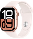 Apple Watch Series 10, 42 мм, корпус из алюминия цвета Розовое золото, ремешок спортивный, цвет румянец, S/M