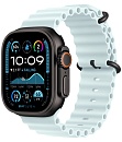 Apple Watch Ultra 2, 49 мм, корпус из титана цвета Чёрный (Black Titanium), ремешок Ocean, цвет ледяной синий