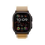 Apple Watch Ultra 2, 49 мм, корпус из титана цвета Чёрный (Black Titanium), ремешок Alpine, цвет оливковый, S