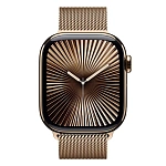 Apple Watch Series 10, 46 мм, корпус из алюминия цвета Золотой, ремешок Milanese, цвет золотой, M/L