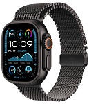 Apple Watch Ultra 2, 49 мм, корпус из титана цвета Чёрный (Black Titanium), ремешок Milanese, цвет черный, S
