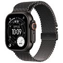 Apple Watch Ultra 3, 49 мм, корпус из титана цвета Чёрный (Black Titanium), ремешок Milanese, цвет черный, M
