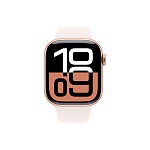 Apple Watch Series 10, 42 мм, корпус из алюминия цвета Розовое золото, ремешок спортивный, цвет румянец, S/M