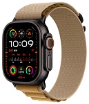 Apple Watch Ultra 2, 49 мм, корпус из титана цвета Чёрный (Black Titanium), ремешок Alpine, цвет оливковый, S