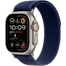 Apple Watch Ultra 2, 49 мм, корпус из титана цвета Серый (Natural Titanium), ремешок Trail, цвет синий, M/L