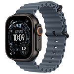 Apple Watch Ultra 3, 49 мм, корпус из титана цвета Чёрный (Black Titanium), ремешок Ocean, цвет синий