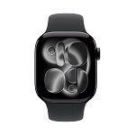Apple Watch Series 11, 42 мм, корпус из алюминия цвета Чёрный оникс, ремешок спортивный, цвет черный, M/L