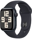 Apple Watch SE, 44 мм, корпус из алюминия цвета Тёмная ночь (Midnight), ремешок спортивный, цвет тёмная ночь (midnight), M/L