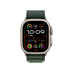 Apple Watch Ultra 2, 49 мм, корпус из титана цвета Титановый бежевый, ремешок Alpine, цвет зеленый, S