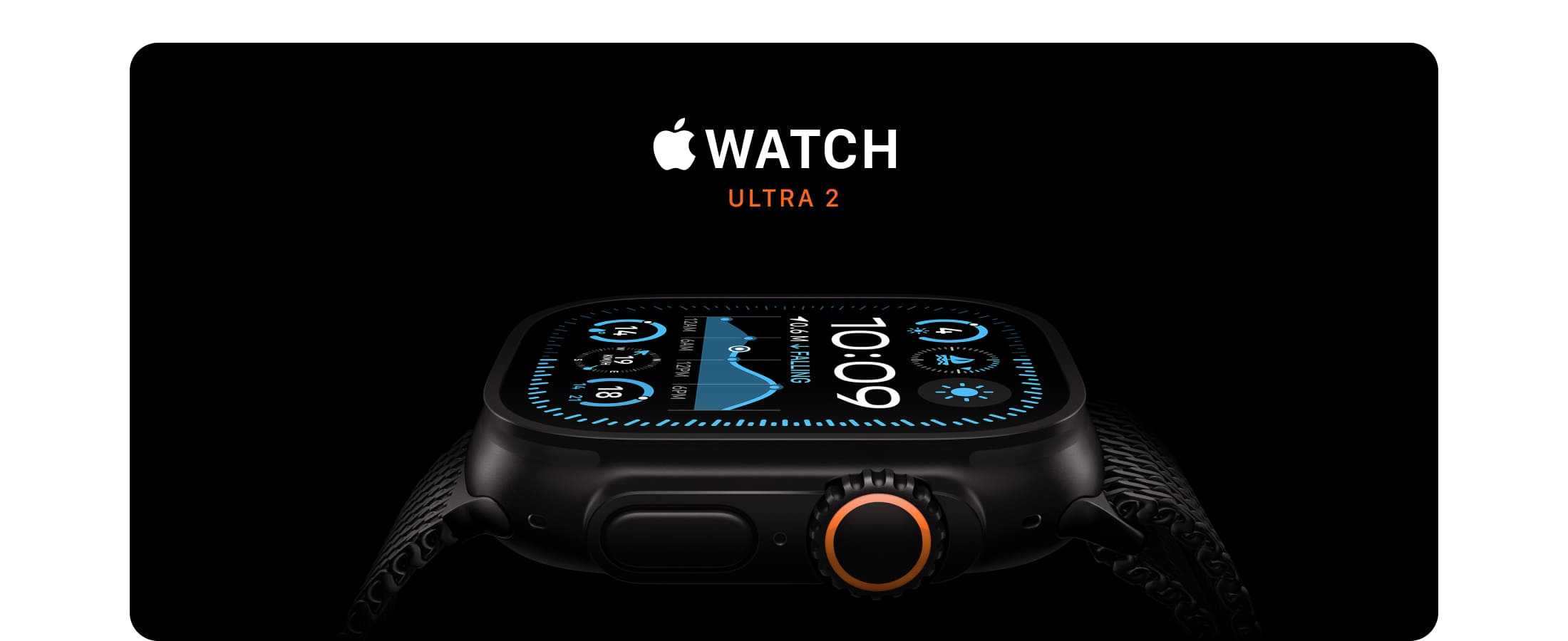 Apple Watch Ultra 2, 49 мм, корпус из титана цвета Чёрный (Black Titanium), ремешок Trail, цвет черный, M/L - 1